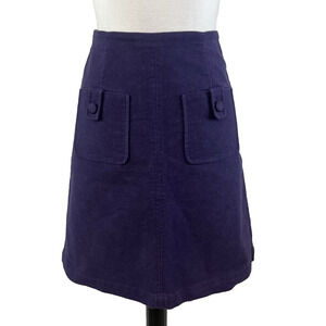 Boden Skirt size 4 Petite Dark Purple Pockets A Line Above Knee Casual Preppy